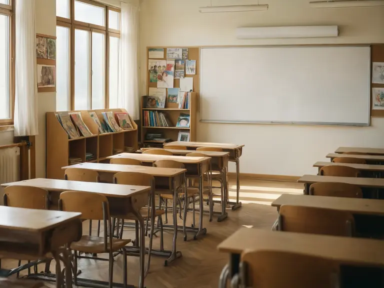 Private school campus and classroom